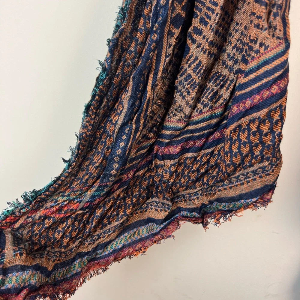 Daytrip Navy Brown Print Scarf